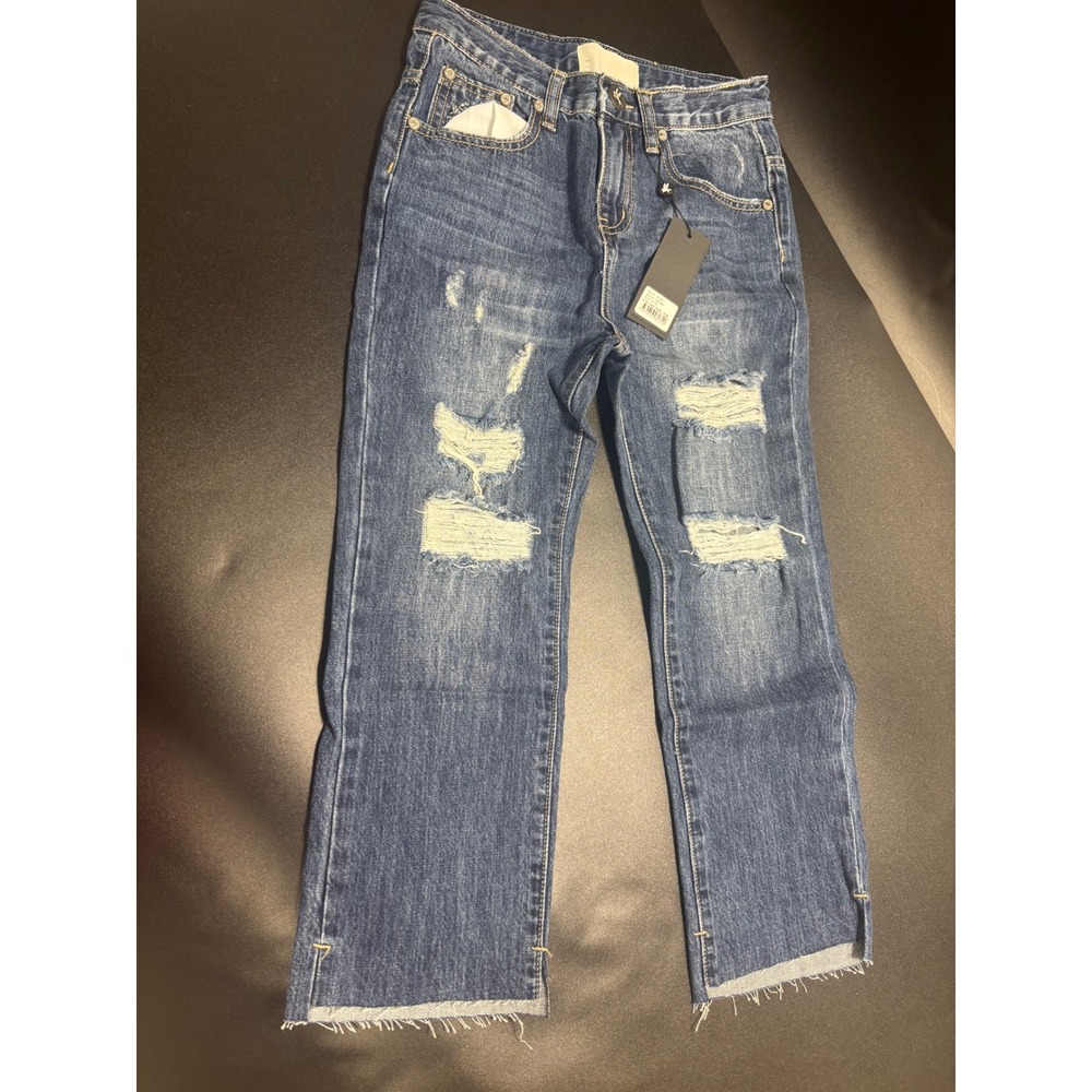 One Teaspoon NEW Kids Hooligans Distressed Denim Jeans Oxford Blue‎ Size 9-10